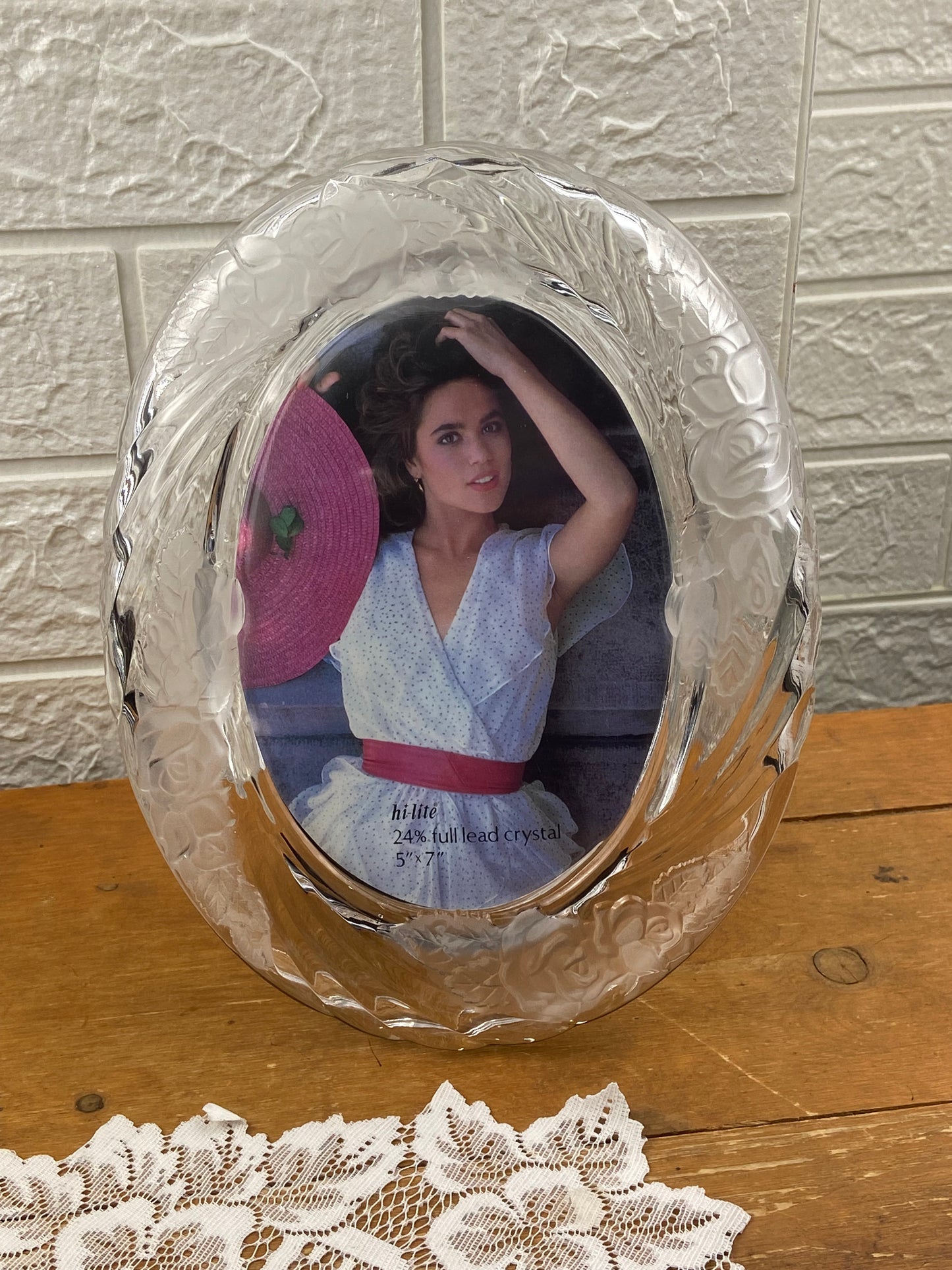 1980s Oval Picture Frame | 24% Lead Crystal