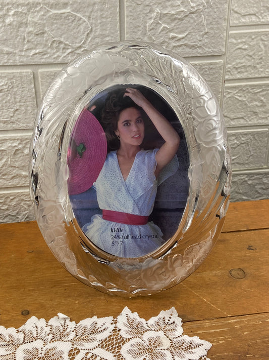 1980s Oval Picture Frame | 24% Lead Crystal