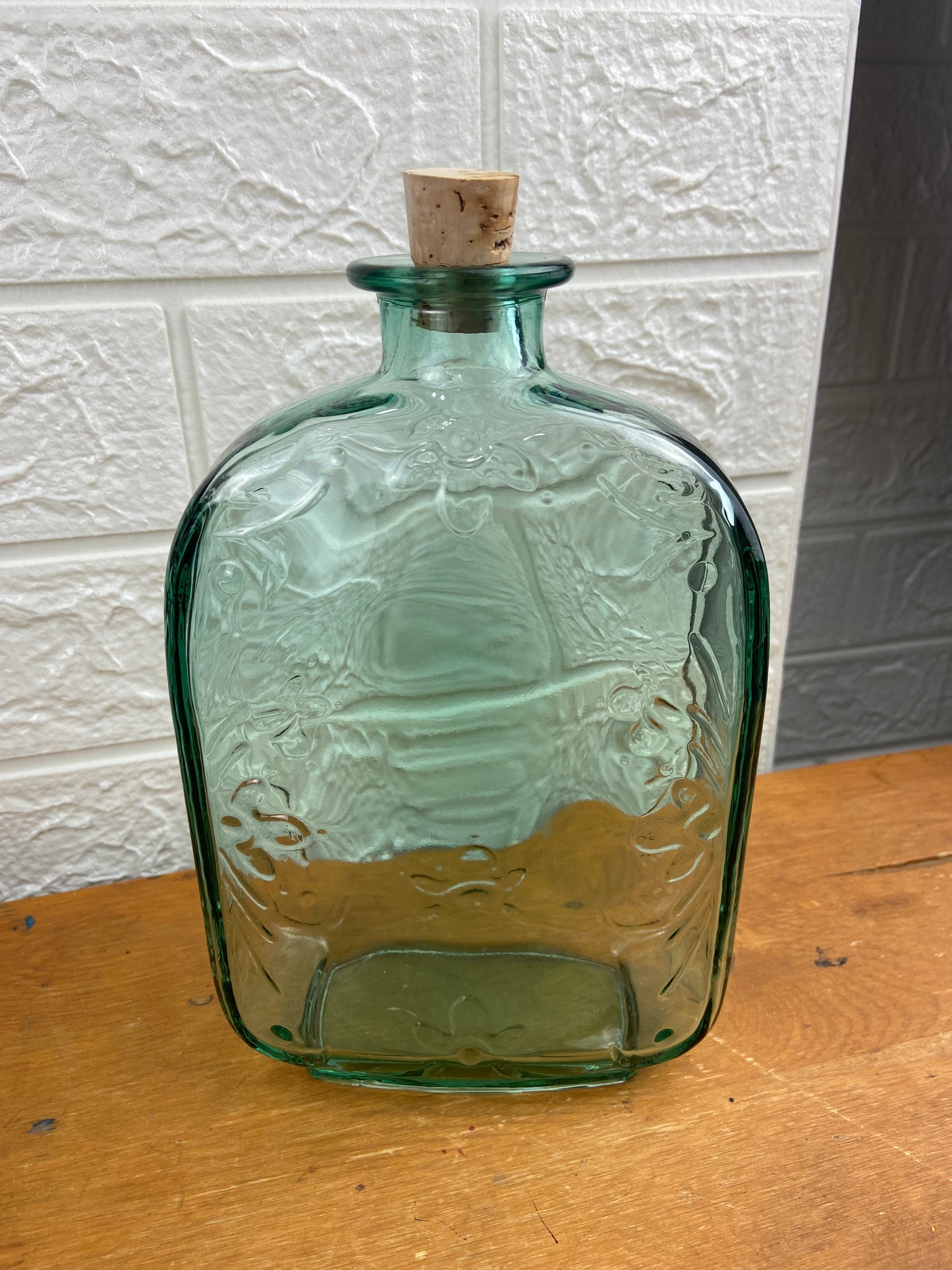 Green Bottle with Cork Stopper