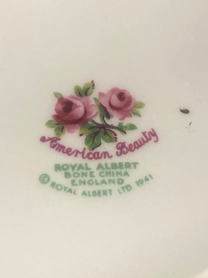 10.5” Royal Albert Porcelain Dinner Plate | American Beauty Pattern