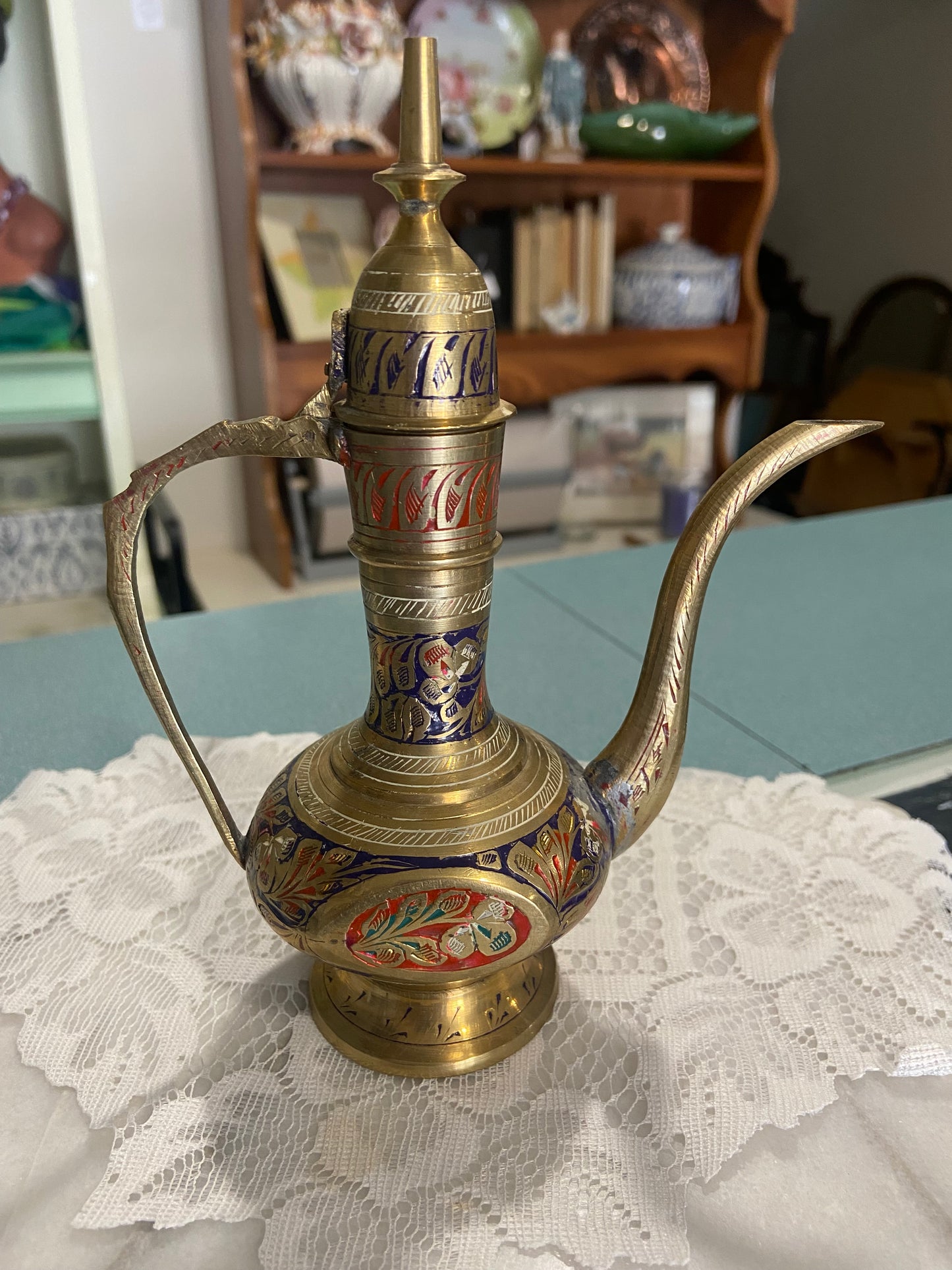 Brass Cloisonné Teapot / Genie Lamp