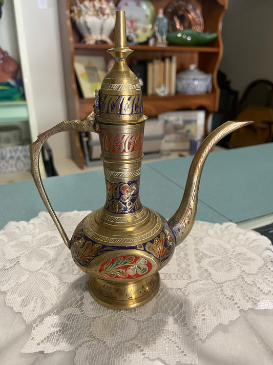 Brass Cloisonné Teapot / Genie Lamp