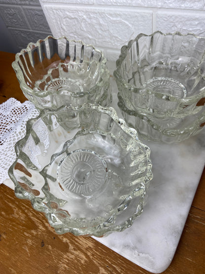 Glass Sunflower Salad Bowl Set by Indiana Glass