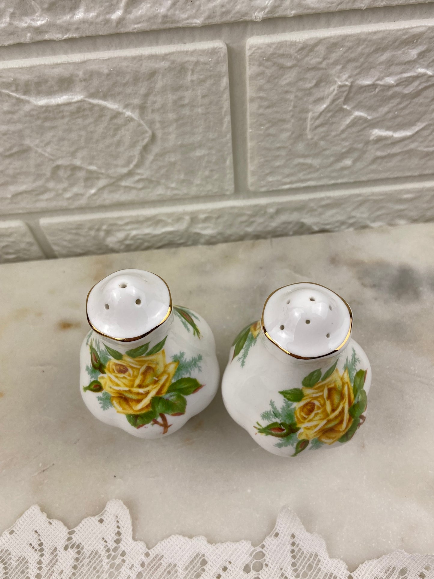 Royal Albert Bone China Salt & Pepper Shakers | Tea Rose Pattern