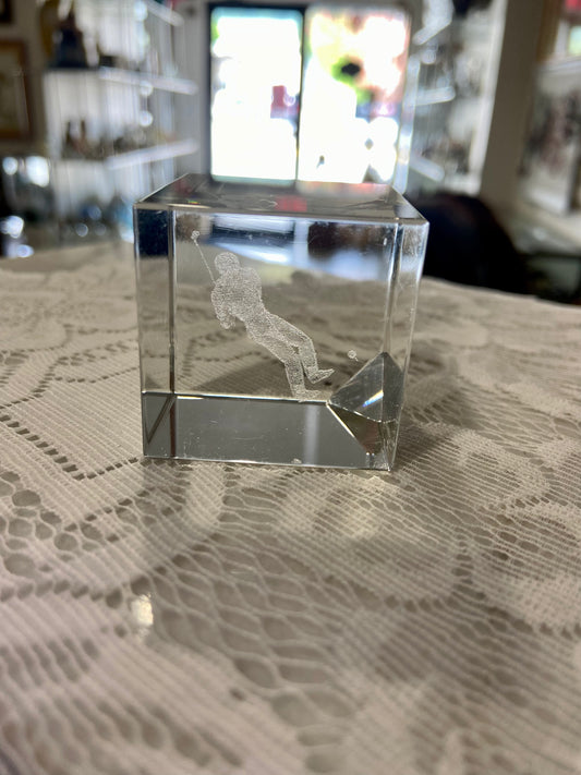 Crystal Golfer Paper Weight