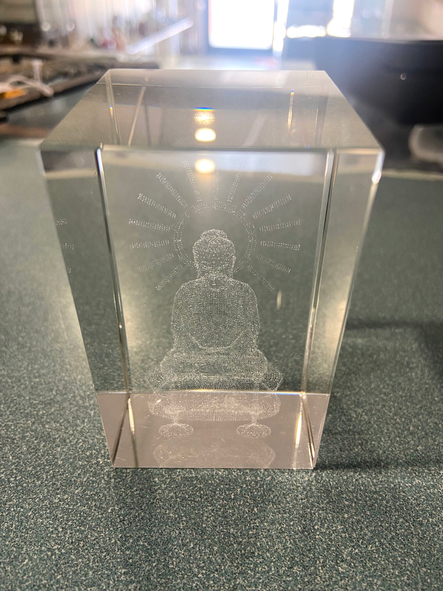 3D Laser Engraved Crystal Buddha Paper Weight