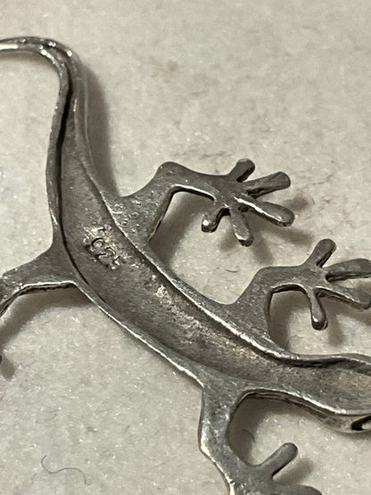 Sterling Silver Gecko Pendant in Red Velvet Box | 925
