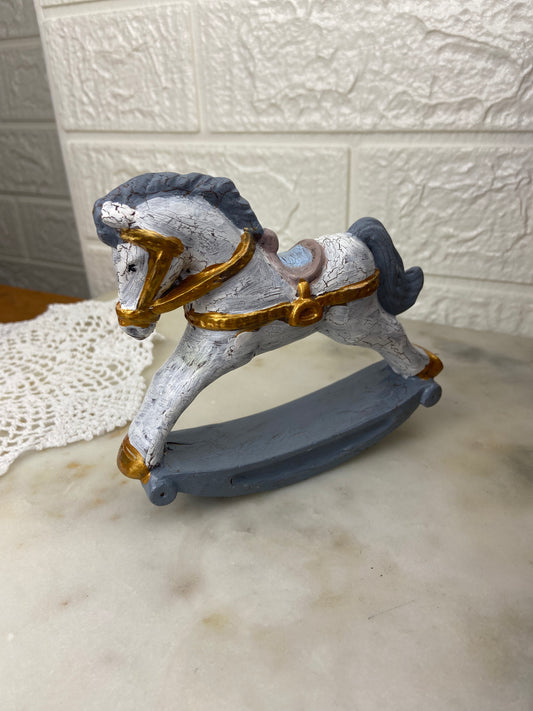 Small Hand Painted Plaster Rocking Horse